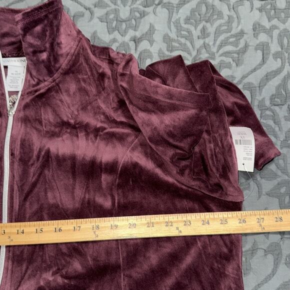 Catherines women’s size 1X 18/20W full zip eggplant jacket pockets long sleeve - Picture 7 of 10